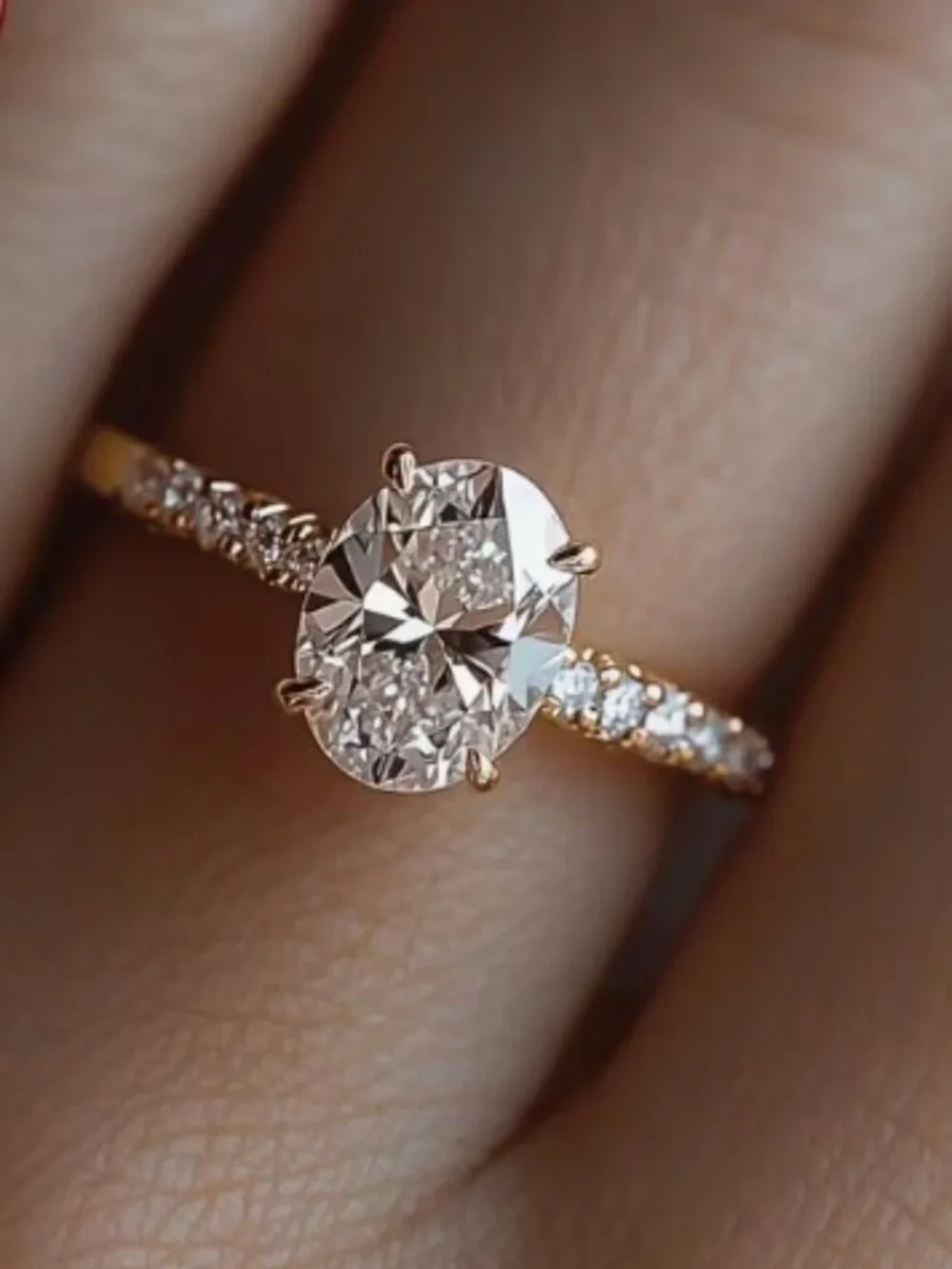 2 Carat The Captivating 925 Silver Oval Moissanite Ring Radiant Ring Size 8